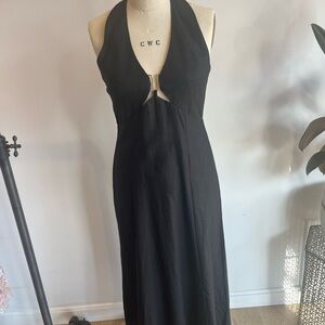 Elegant Black Halter Dress